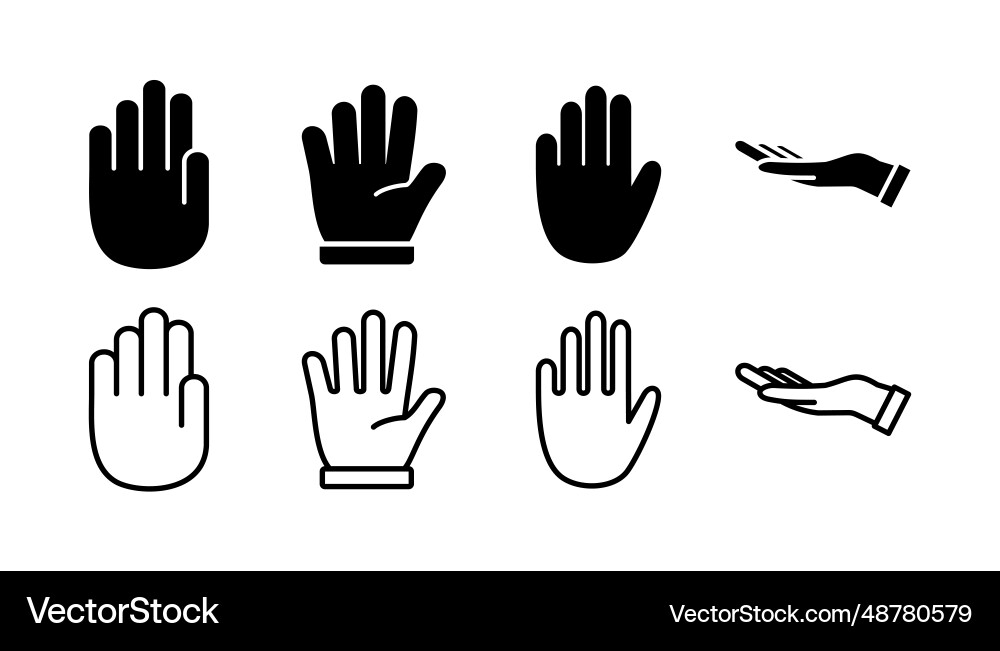 Hand icon symbols palm Hand icon symbols palm vector image