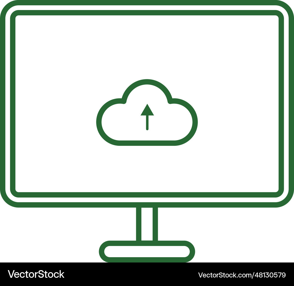 Isolated outline of a computer monitor Vector Image