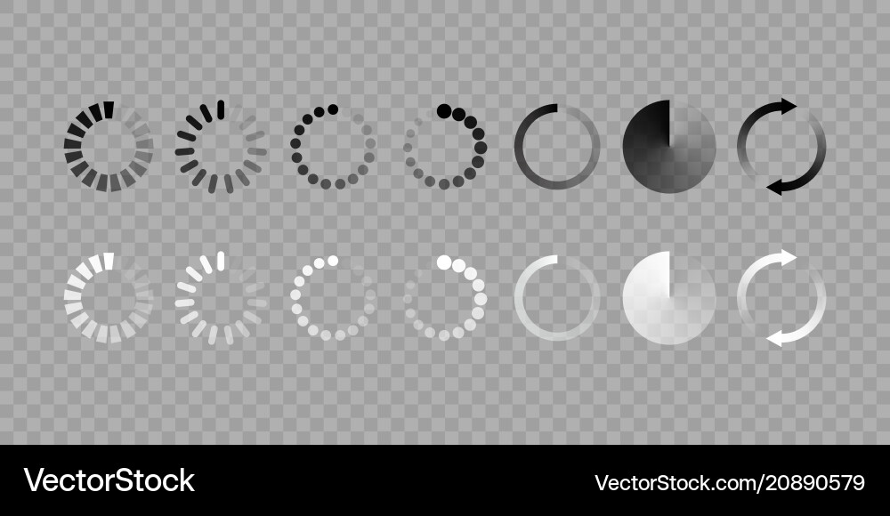 Loading Circle Icons Set vector image