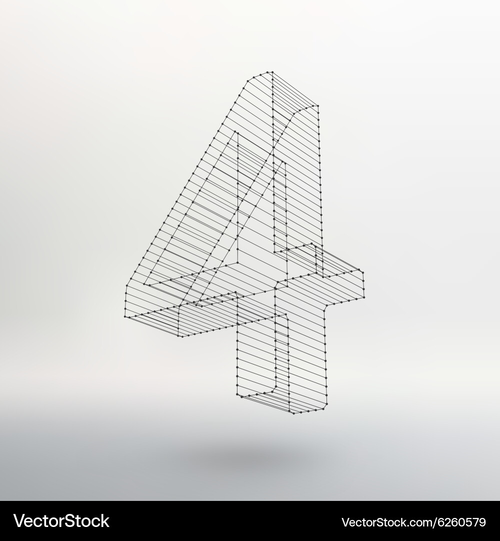Low poly numbers font polygon number vector image
