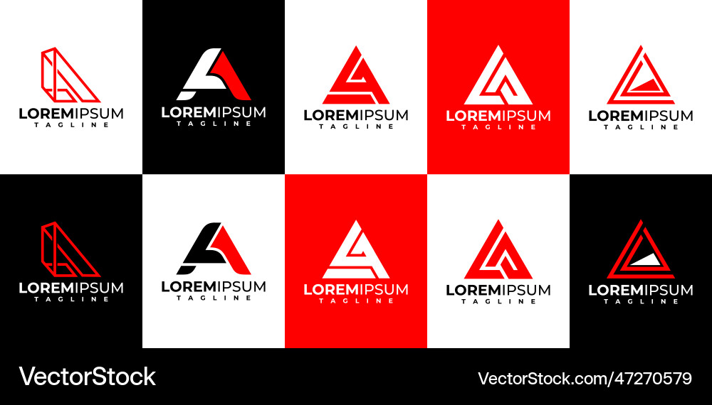 Moderne digitale Linie Buchstaben l a la al Logo Design Moderne digitale Linie Buchstaben l a la al Logo Design vektorbild