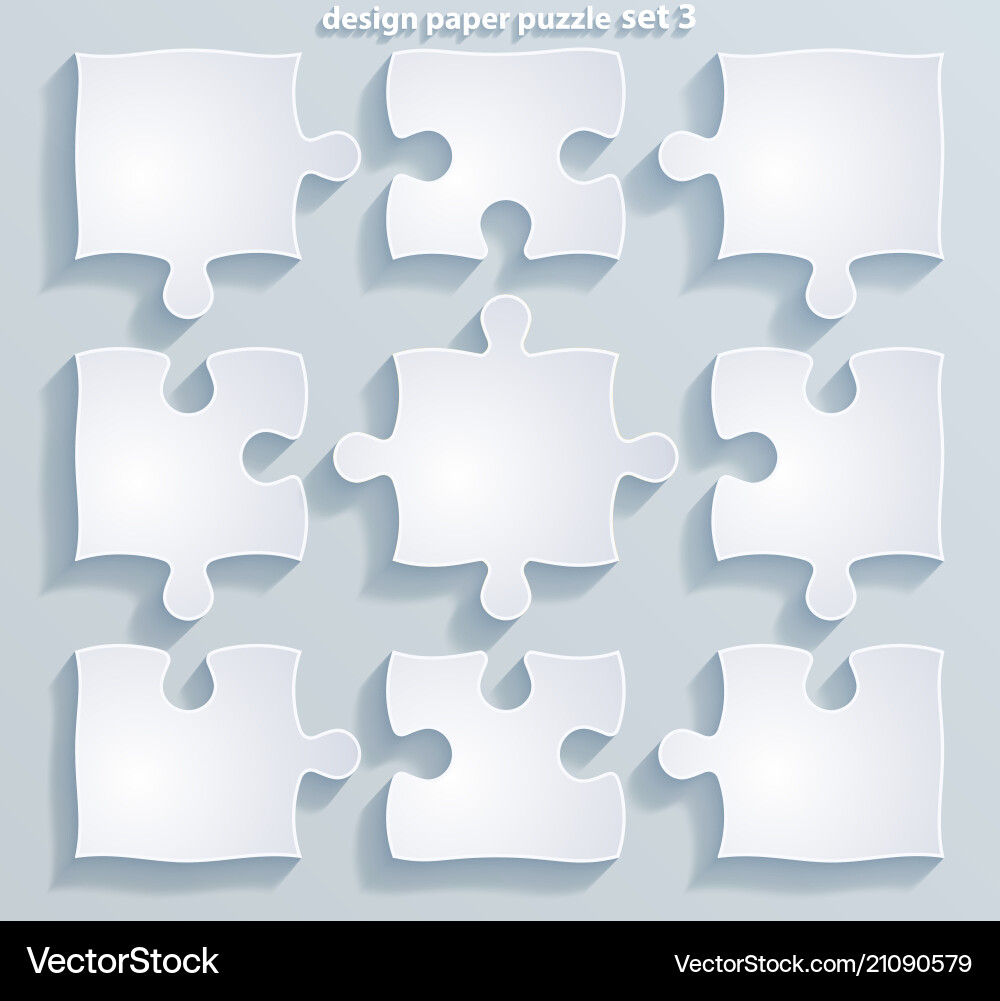 Parts of colorful puzzles set 8 4 10 pieces vector image