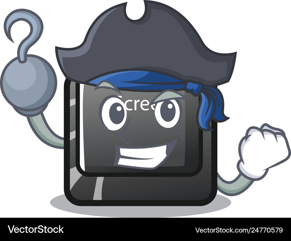 Pirate button print screen computer character vector image