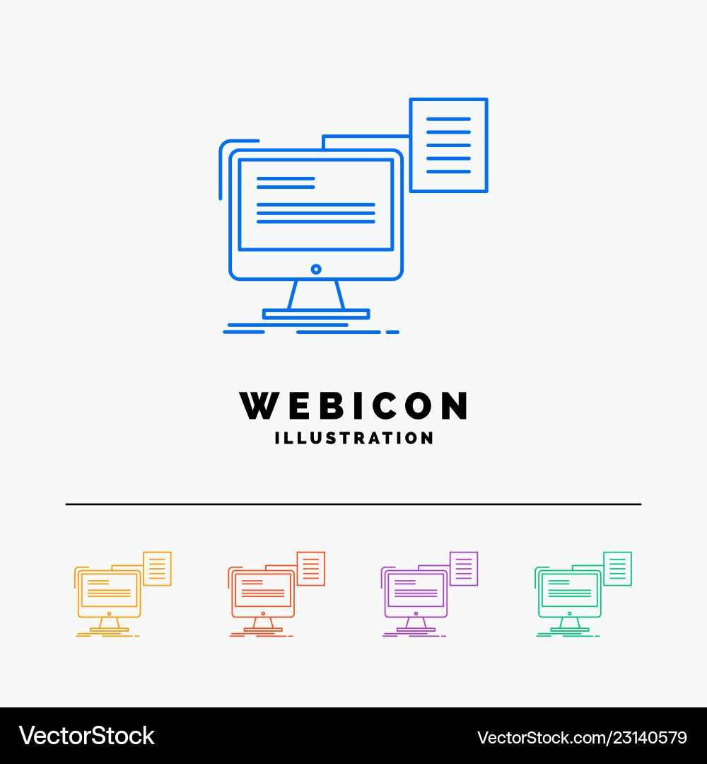 Resume storage print cv document 5 color line web Resume storage print cv document 5 color line web vector image