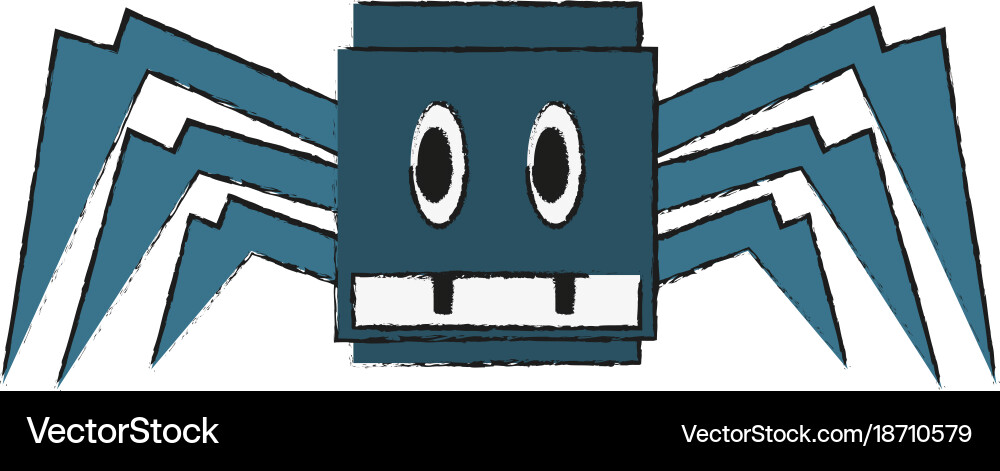 Robot spyder game character Vector Image