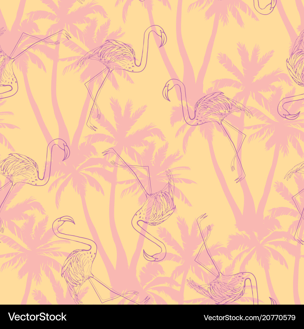 Seamless flamingo pattern Seamless flamingo pattern vector image
