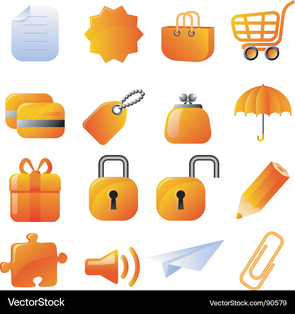 Set of Colorful Icons Vector Image