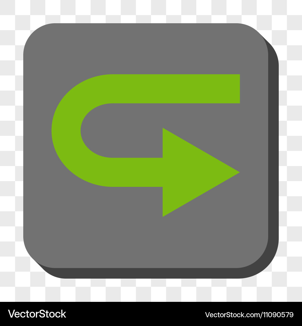 Turn right rounded square button vector image