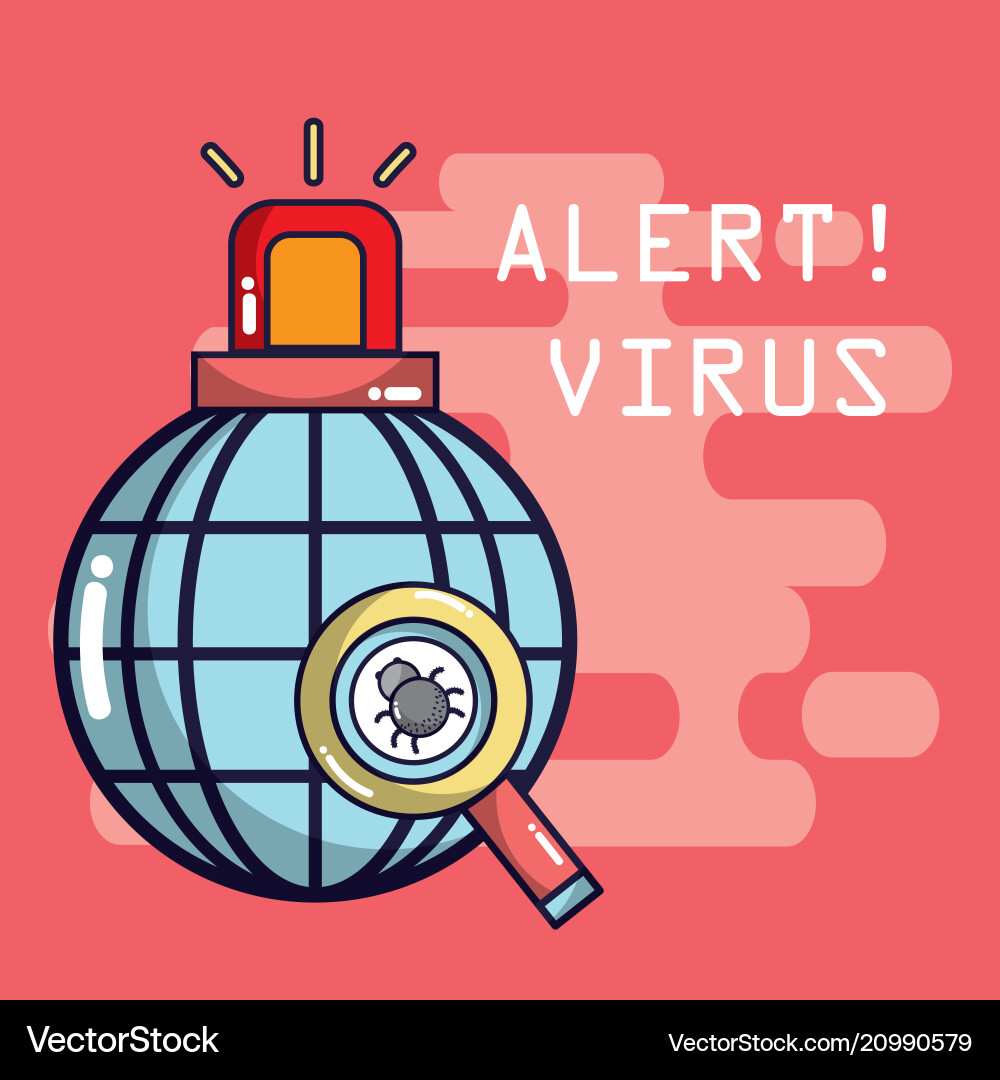 Virus detection security system vector image
