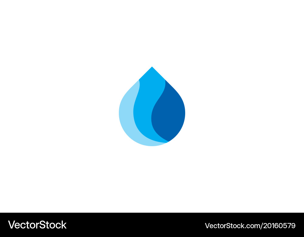 Water abstract droplet logo vector image