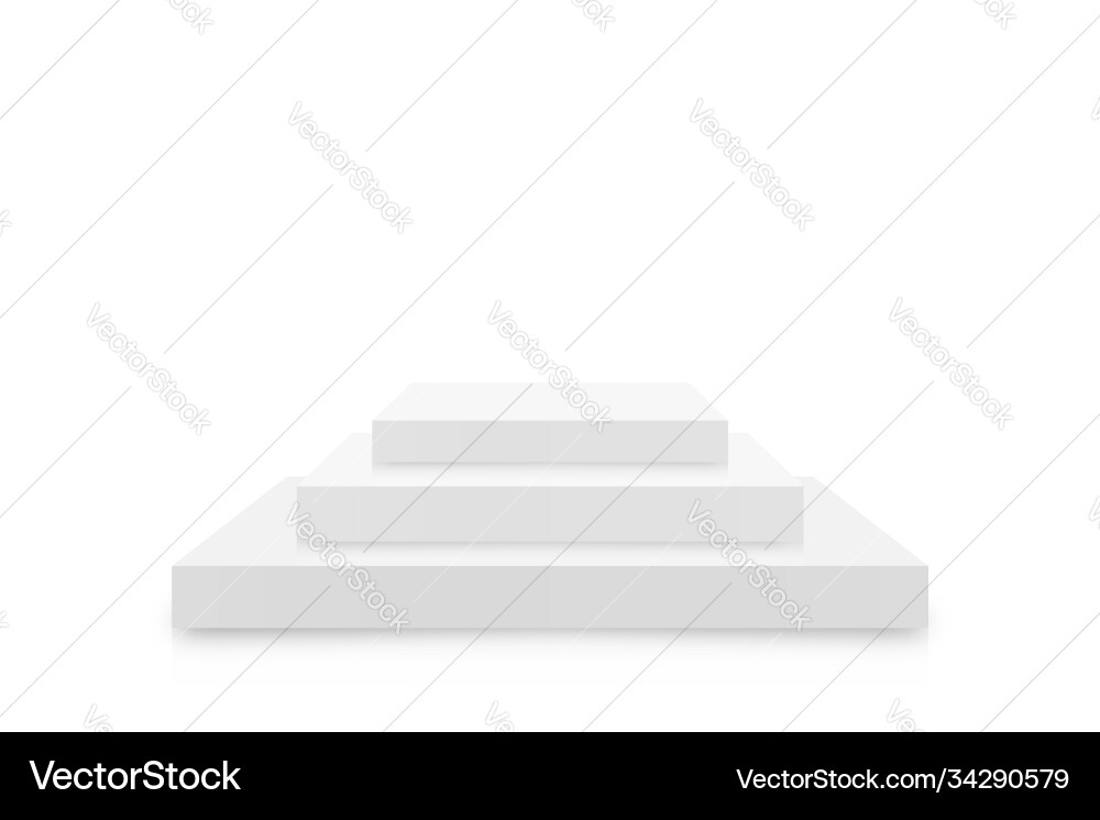 White 3d podium mockup in square shape empty White 3d podium mockup in square shape empty vector image