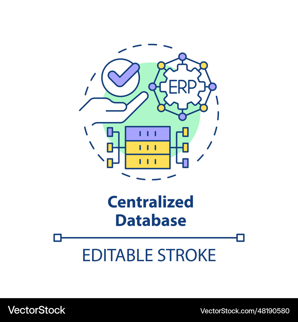 2d customizable centralized database line icon 2d customizable centralized database line icon vector image