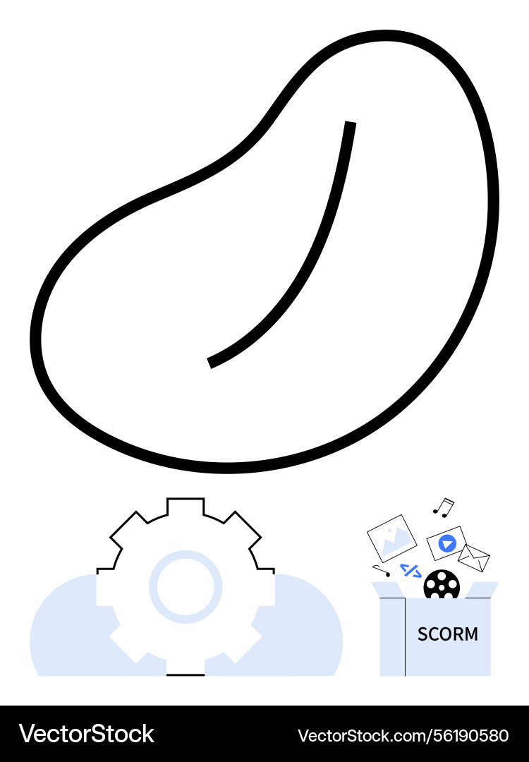 Abstract workflow with shape gear mechanism Abstract workflow with shape gear mechanism vector image