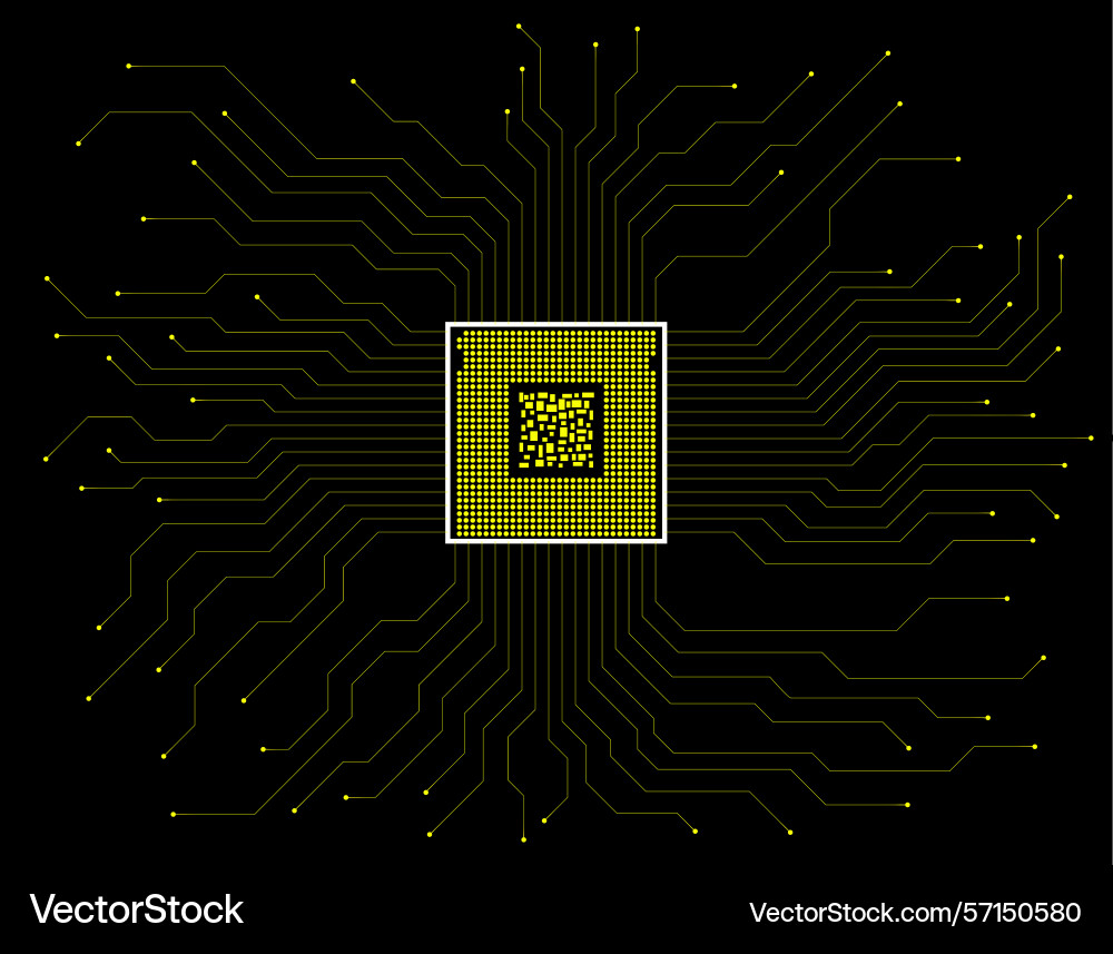 Circuit board microprocessor microchip Circuit board microprocessor microchip Vector Image