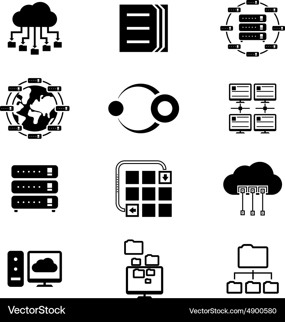 Cloud Computing & Data Storage Vector Image