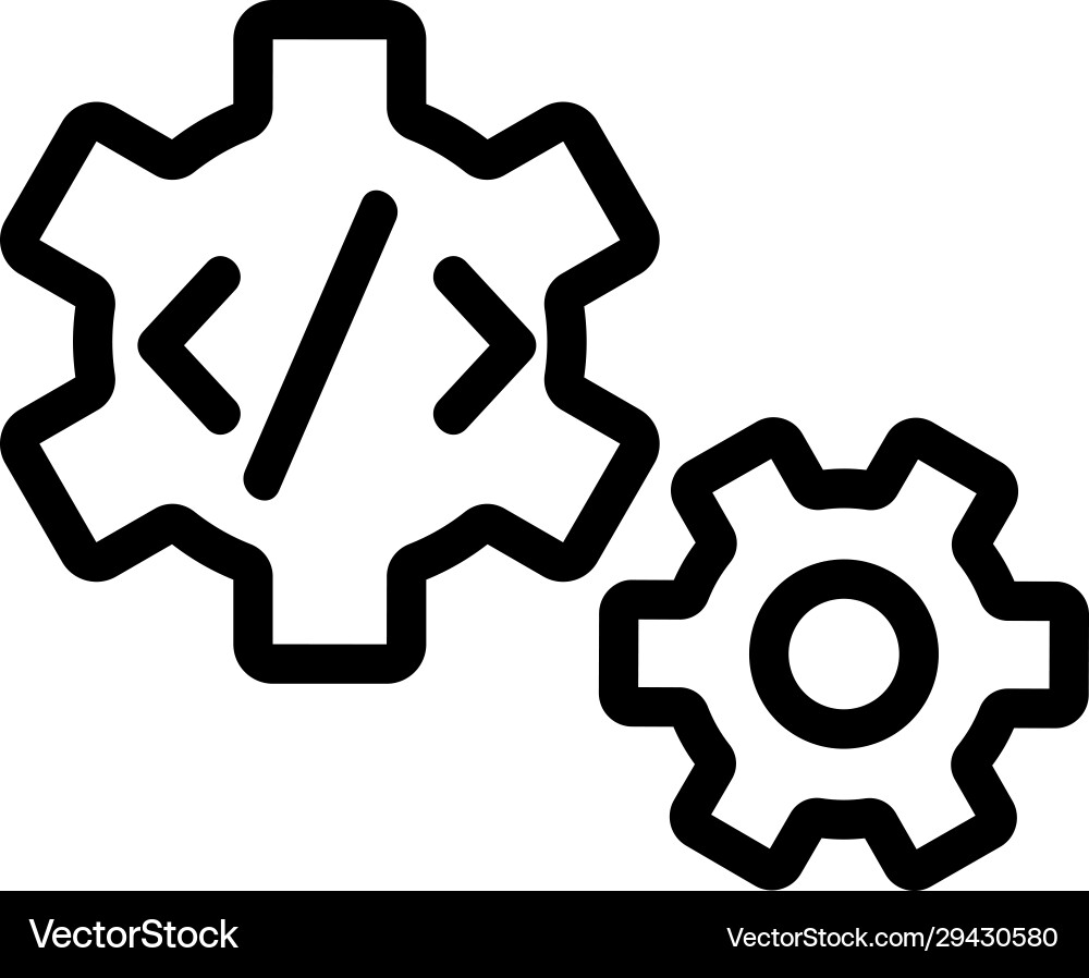 Code programming icon isolated contour Code programming icon isolated contour vector image