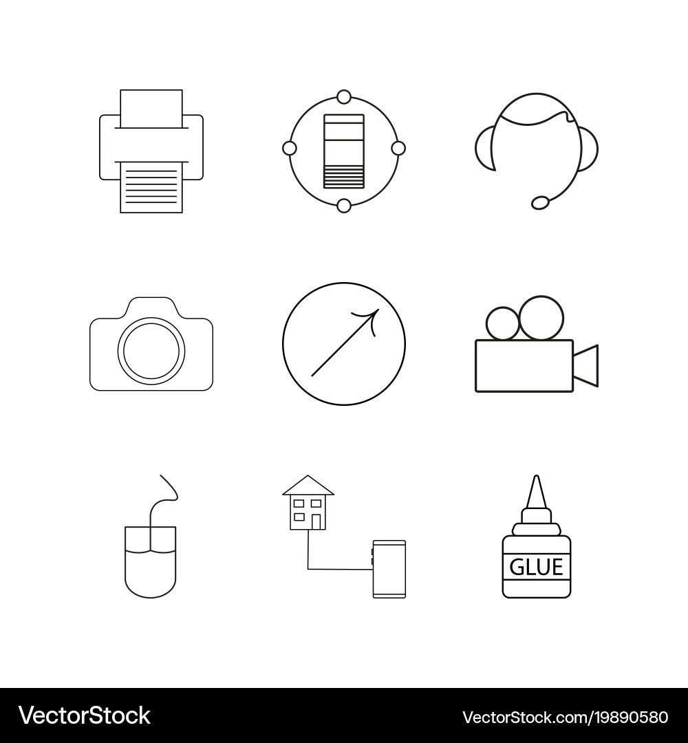 Devices linear icon set simple outline icons Vector Image
