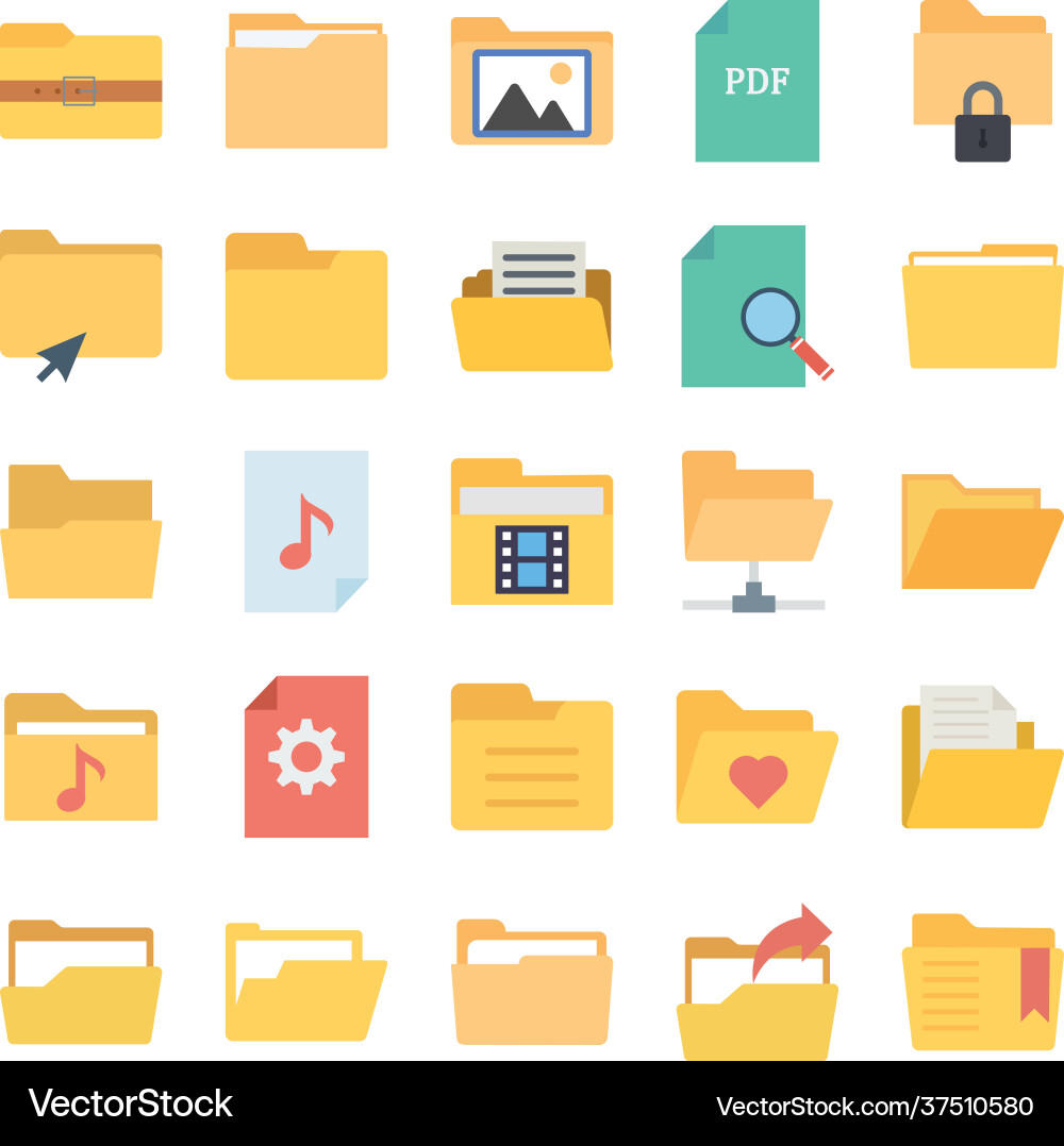 Folder icon set every sing can easily modify vector image