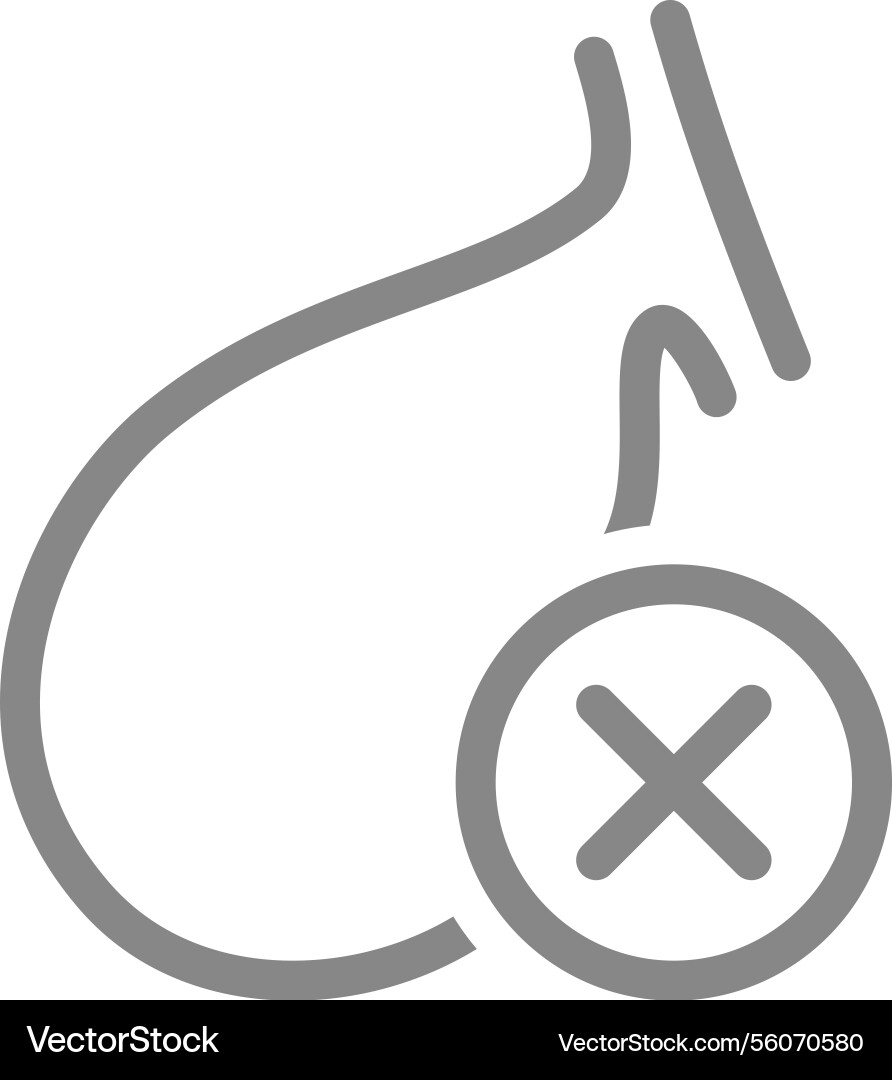 Gallbladder with crosscheck mark line icon Gallbladder with crosscheck mark line icon vector image