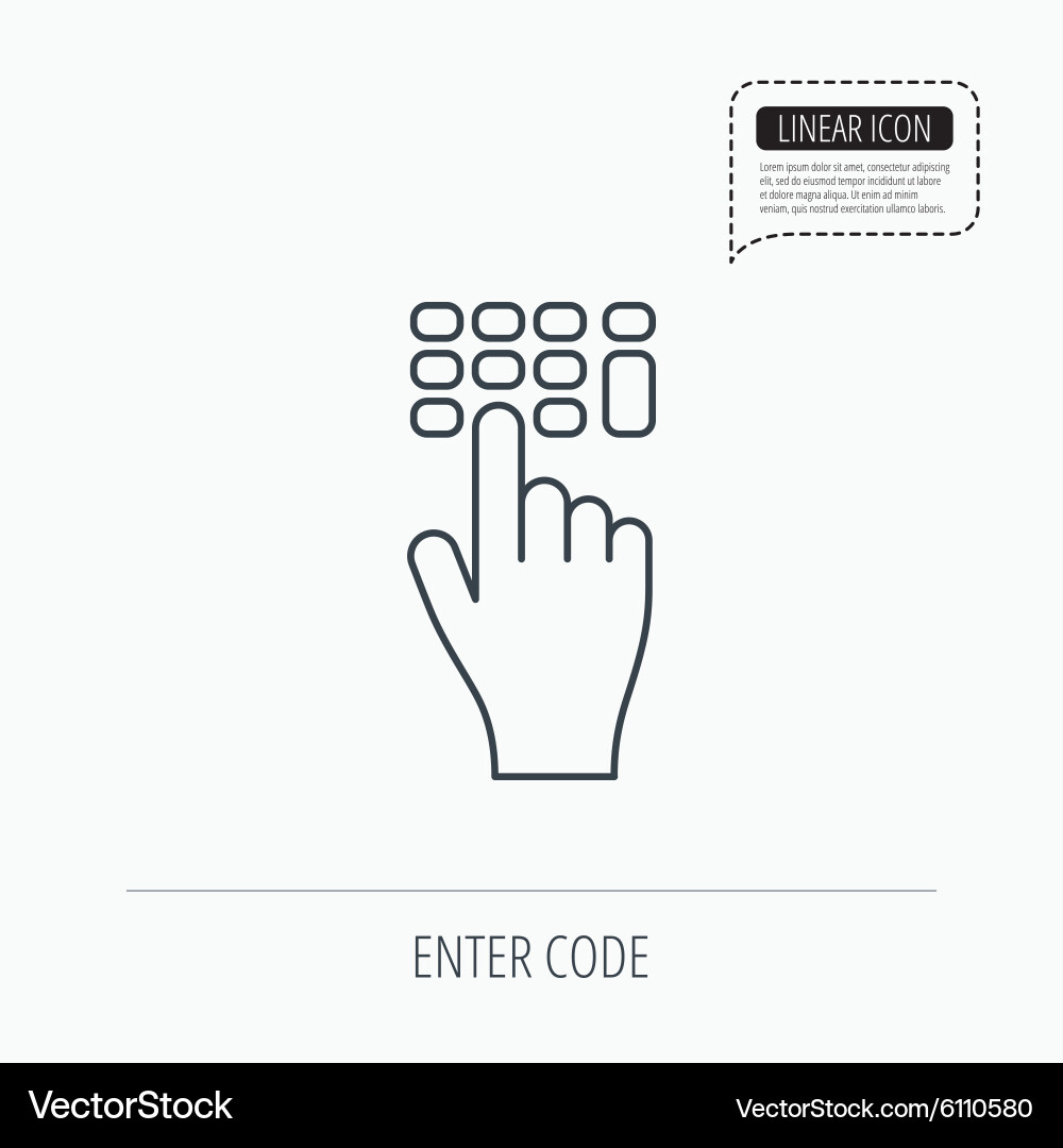 Geben Sie Pin-Code-Symbol klicken Sie auf Zeigerzeichen vektorbild