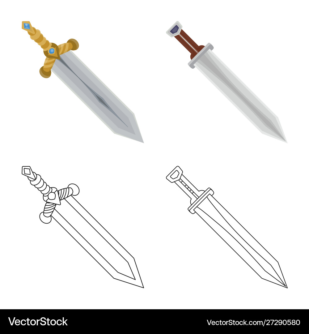 Isolated object game and armor sign collection vector image