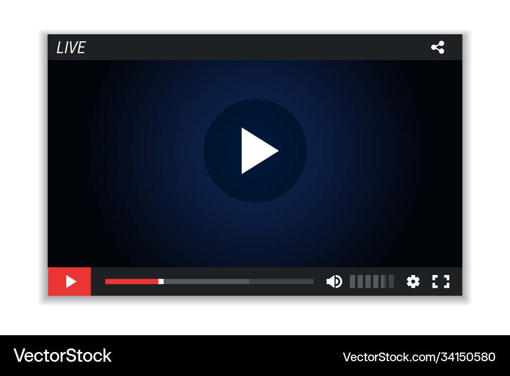 Live Stream Player Interface vector image