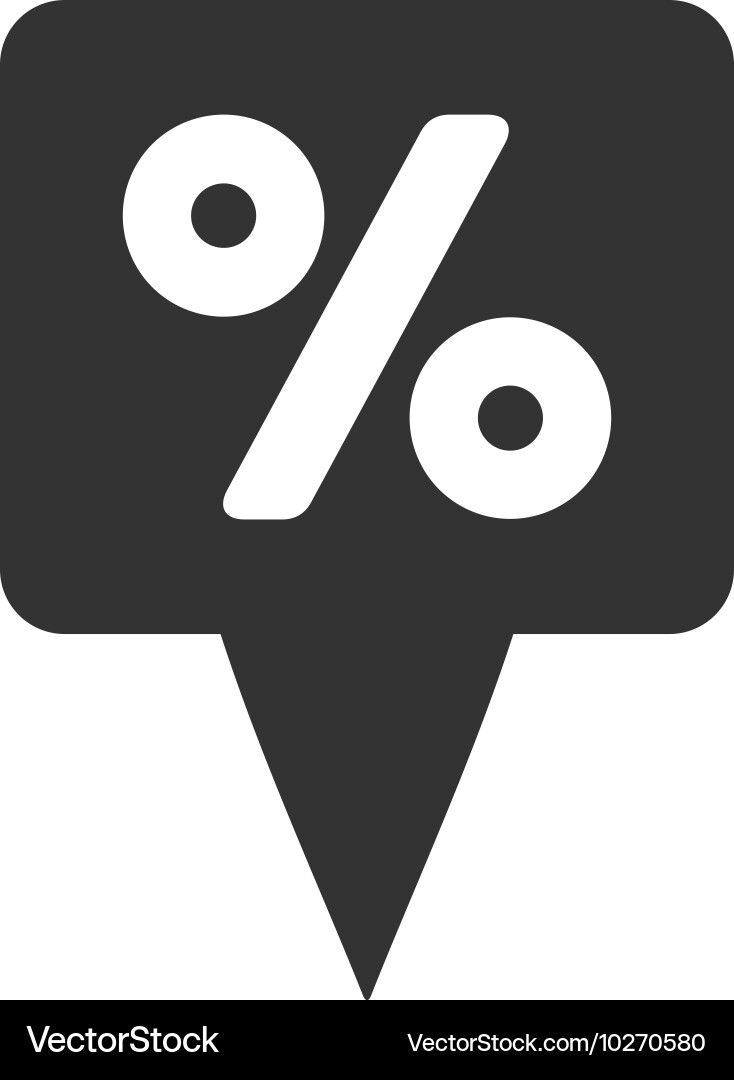 Percent map pointer flat icon vector image