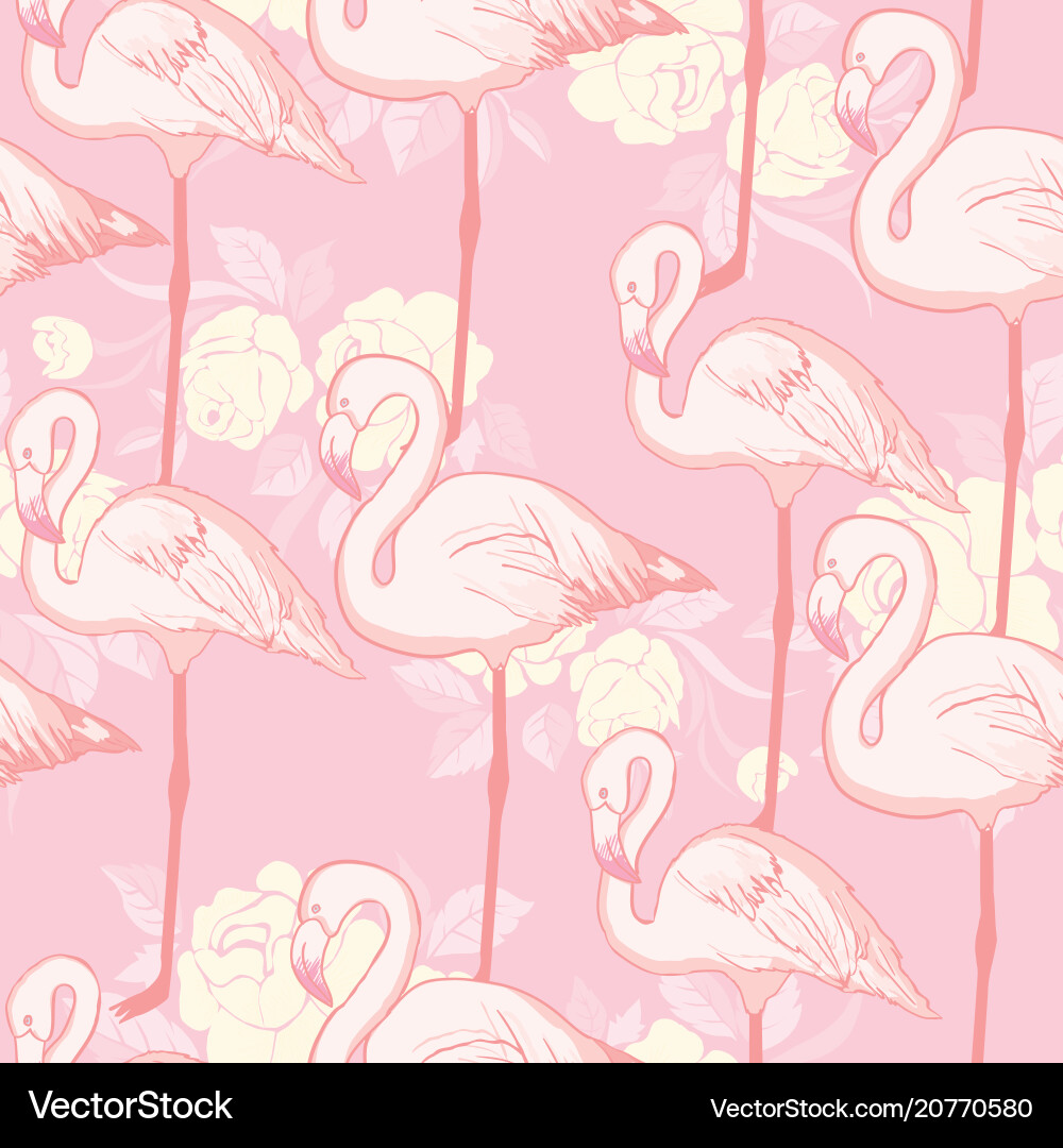 Seamless flamingo pattern Seamless flamingo pattern vector image