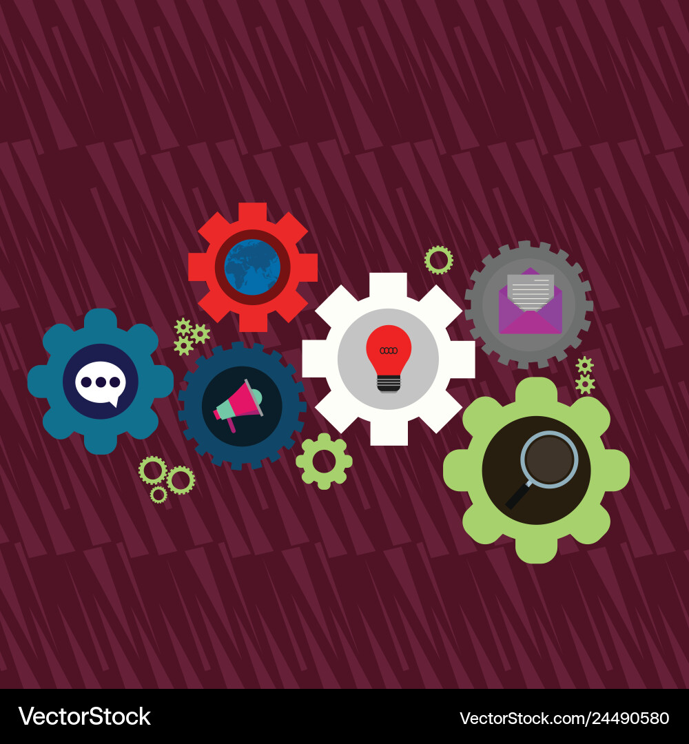 Set of global social networking icons inside Set of global social networking icons inside vector image