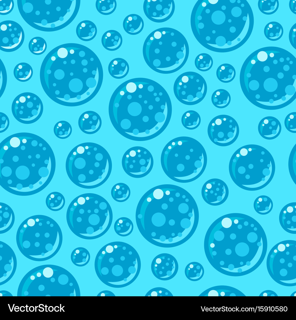 Soap Bubbles Flat Pattern Vector Image
