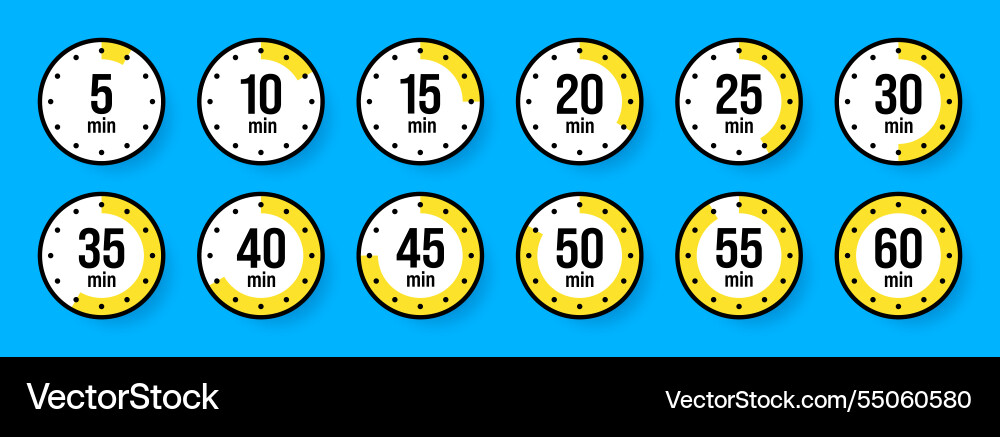 Stopwatch icons colorful simple chronometer time Vector Image