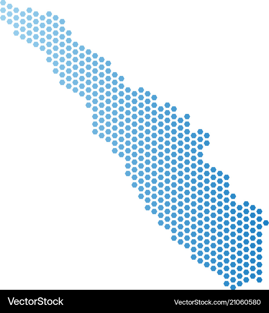 Sumatra island map hex-tile abstraction vector image