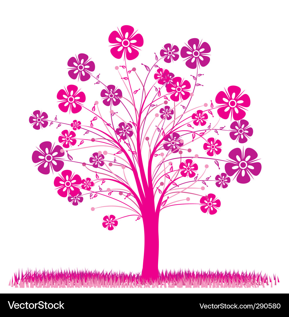 Tree spring background vector image