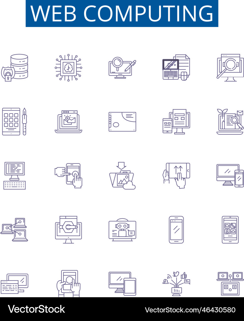 Web Computing-Line-Icons Zeichen setzen Design Web Computing-Line-Icons Zeichen setzen Design vektorbild