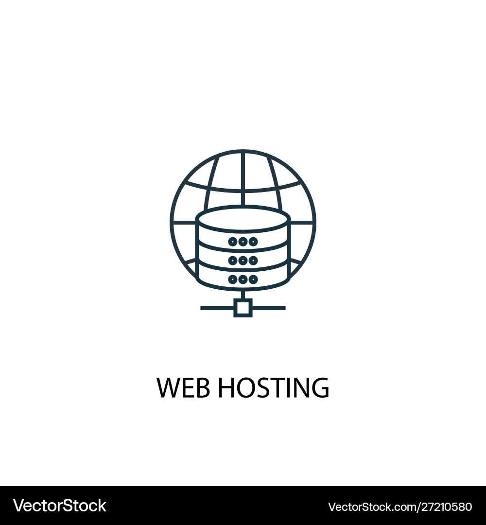 Web Hosting Konzept Linie Symbol einfaches Element Web Hosting Konzept Linie Symbol einfaches Element vektorbild