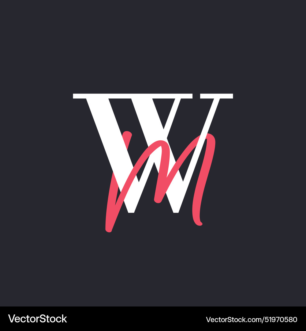 WM Monogram Logo - Elegant Initials Vector Image
