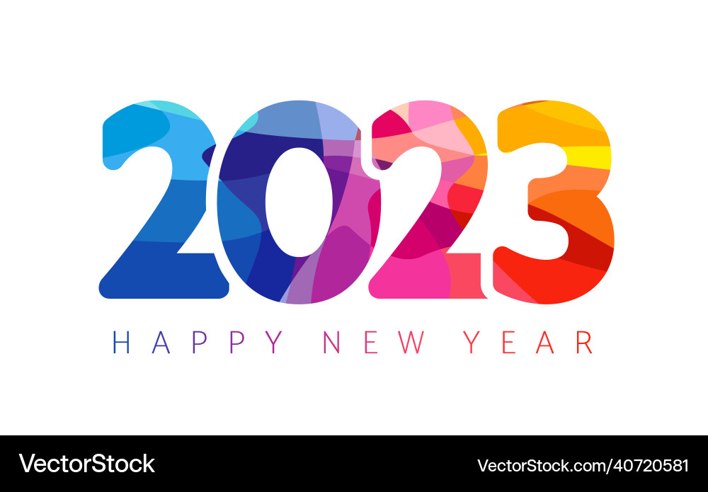 2023 colorful facet numbers Vector Image