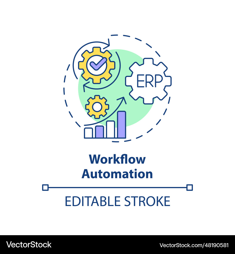 2d workflow automation line icon concept 2d workflow automation line icon concept vector image