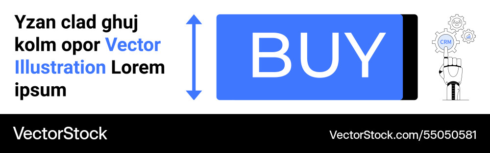 Blue buy button with arrows left-aligned text Blue buy button with arrows left-aligned text vector image