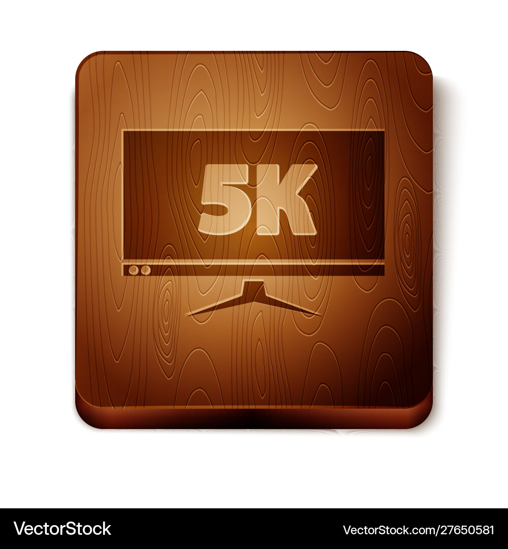 Brown computer pc monitor display with 5k video Brown computer pc monitor display with 5k video vector image