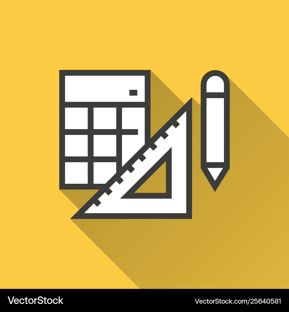 Calculator Icon with Shadow vector image