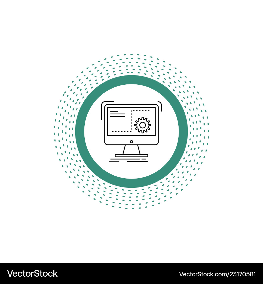 Command computer function process progress line Command computer function process progress line vector image