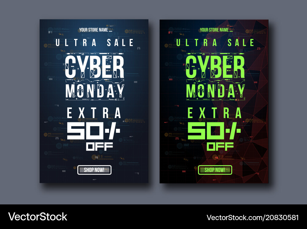Cyber monday background with futuristic user Cyber monday background with futuristic user Vector Image