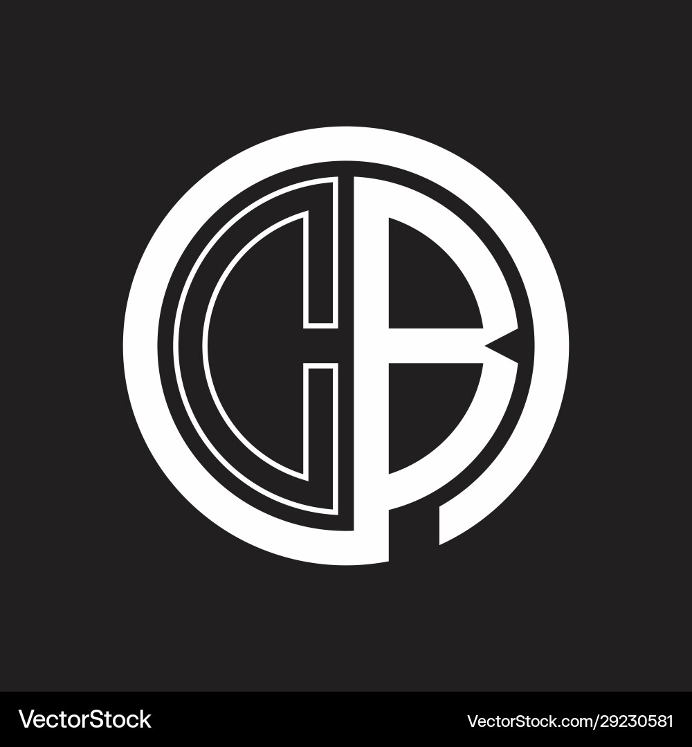 Db logo with circle rounded negative space design Db logo with circle rounded negative space design Vector Image