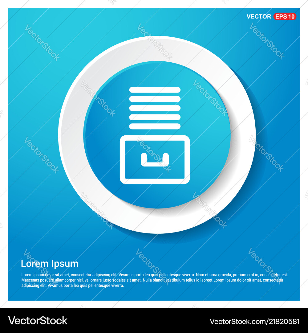File stack icon abstract blue web sticker button vector image