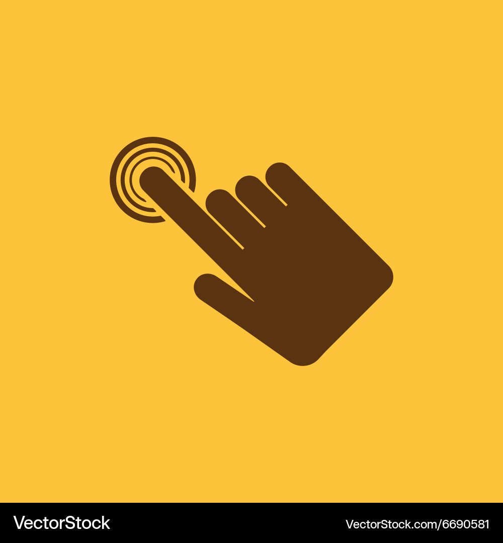 Hand click icon cursor symbol flat vector image