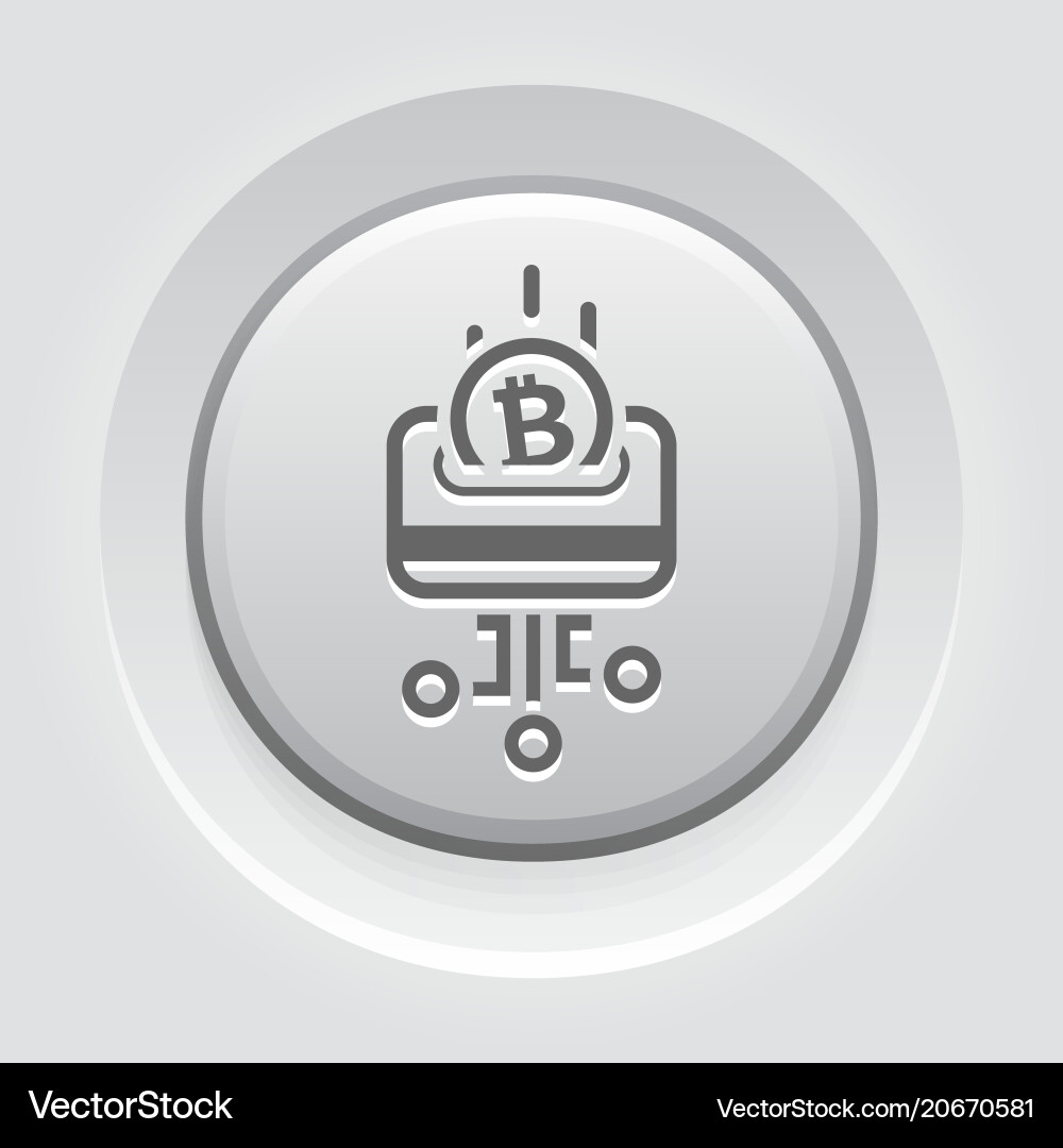 Load card with bitcoin button icon vector image
