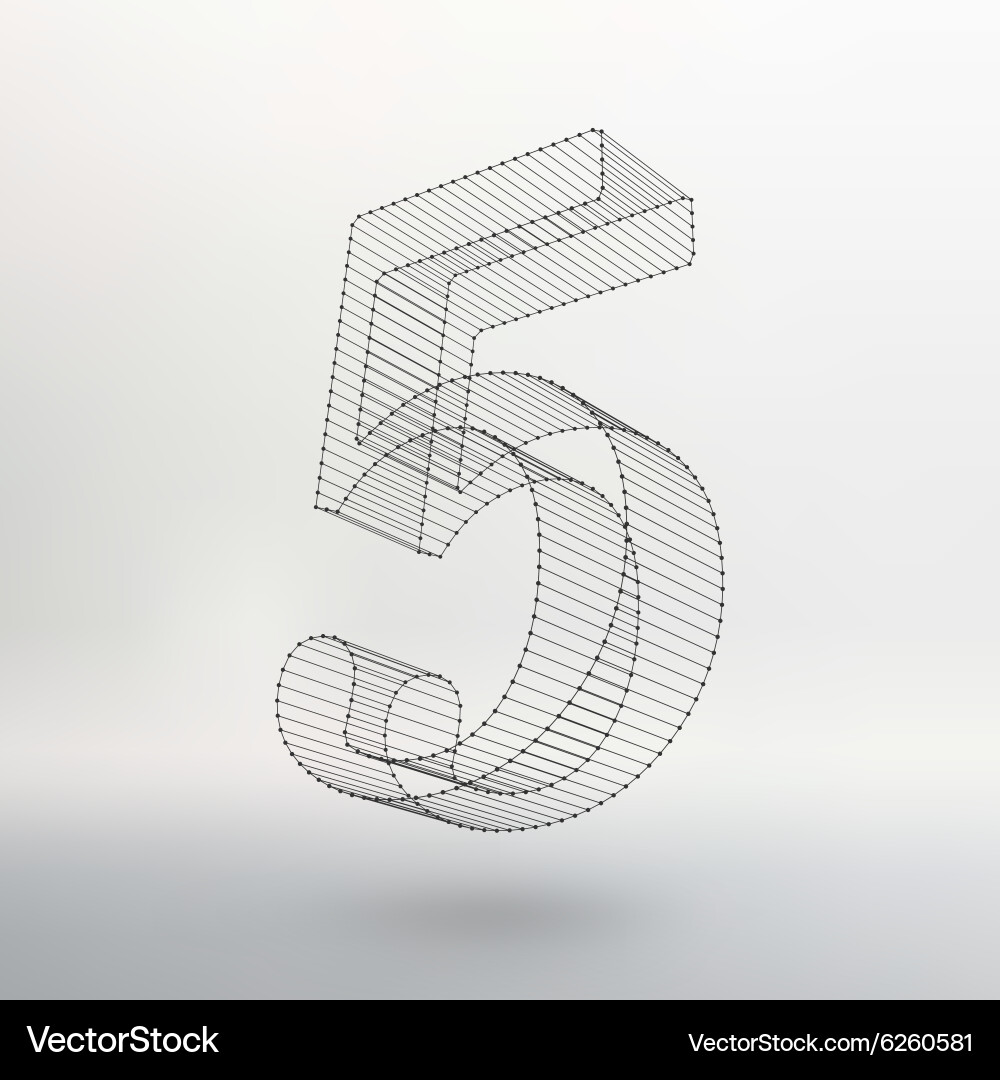 Low poly numbers font polygon number vector image