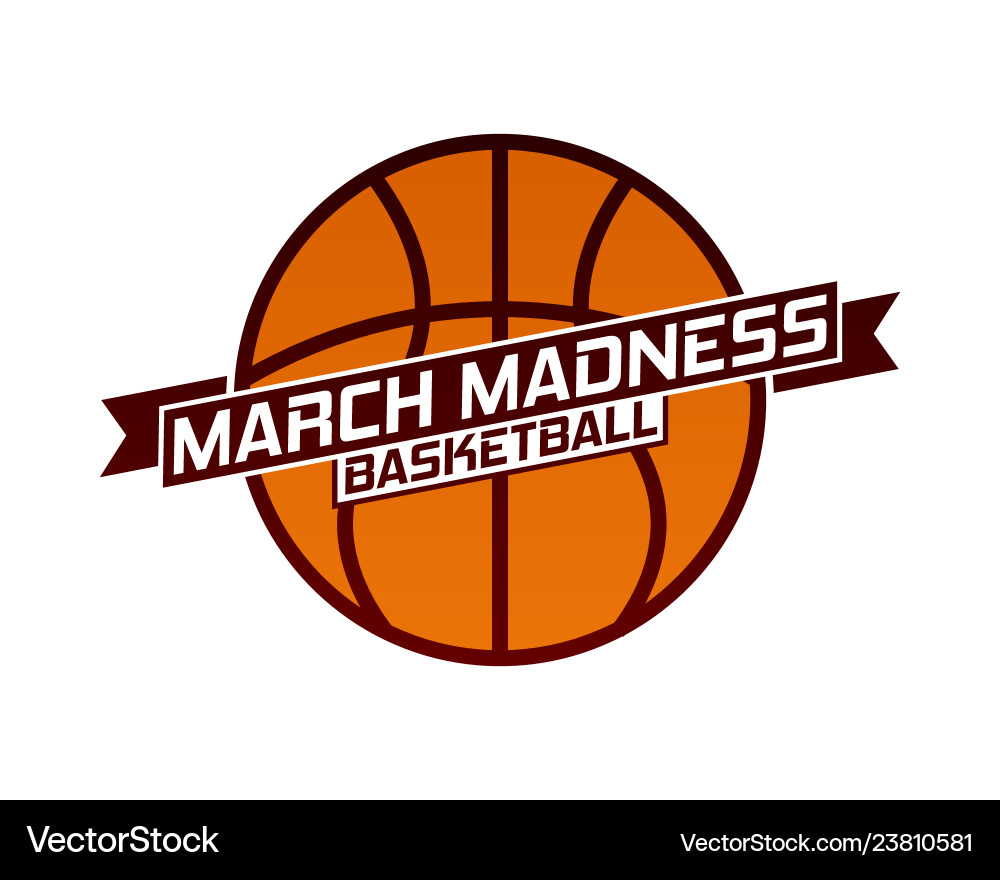 March Madness Basketball Logo Vector Image
