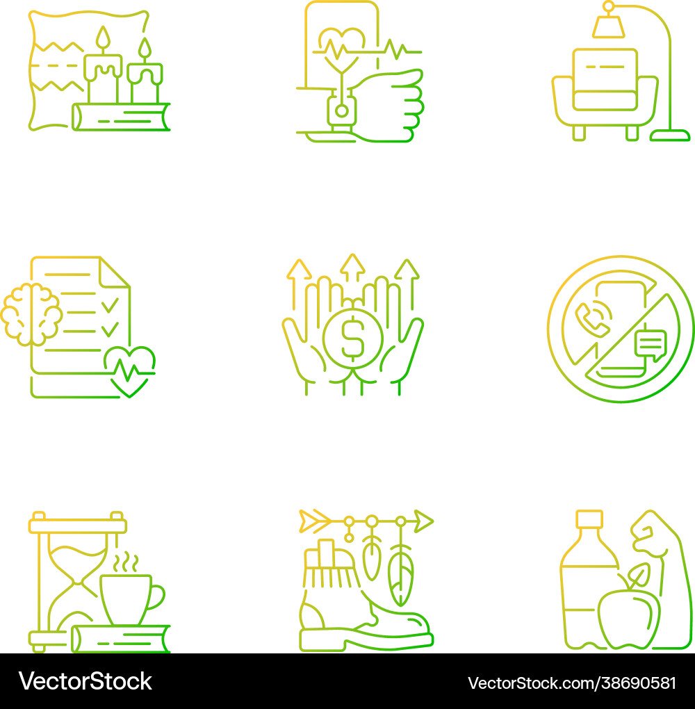 Moderne Lifestyle und Gesundheitsgradienten lineare Icons Moderne Lifestyle und Gesundheitsgradienten lineare Icons vektorbild